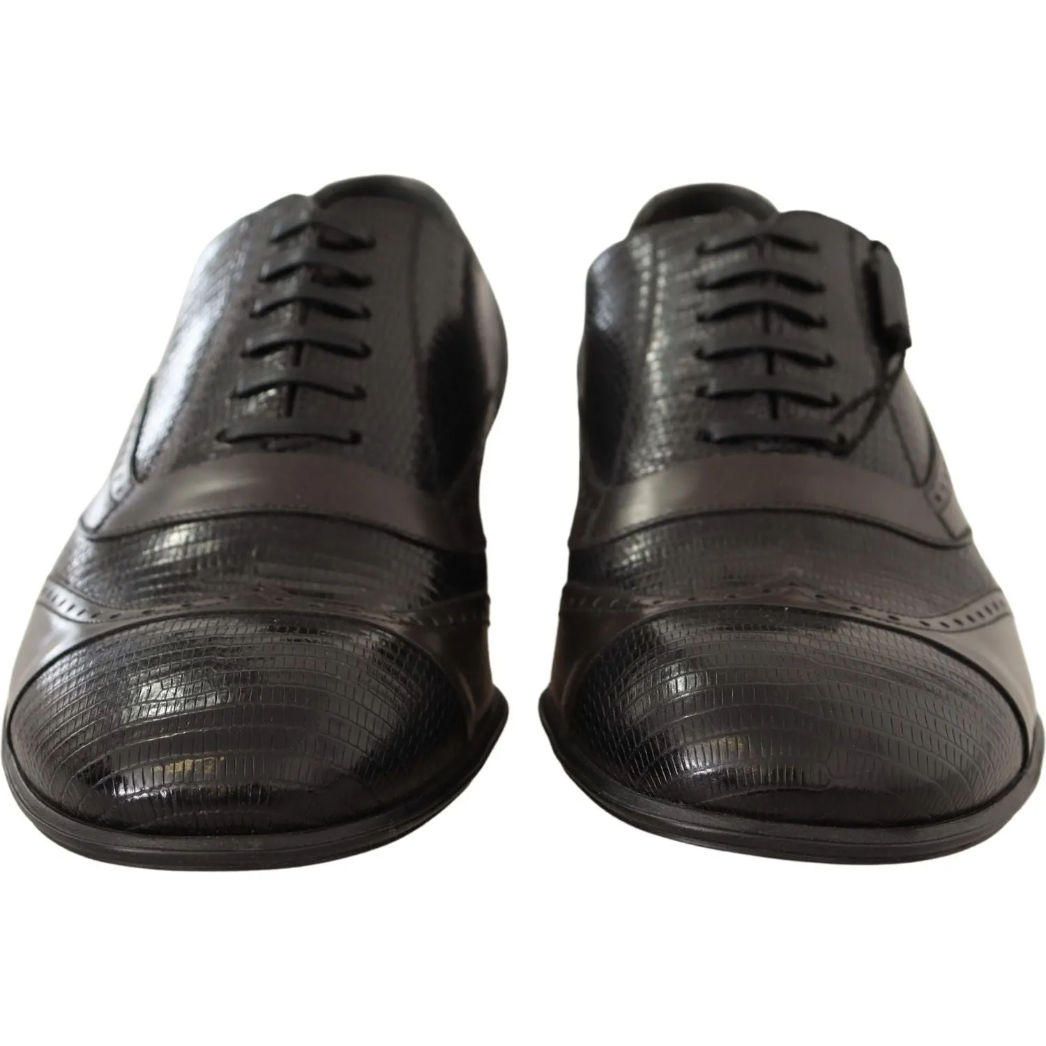 Dolce & Gabbana Elegant Brown Lizard Leather Oxford Shoes