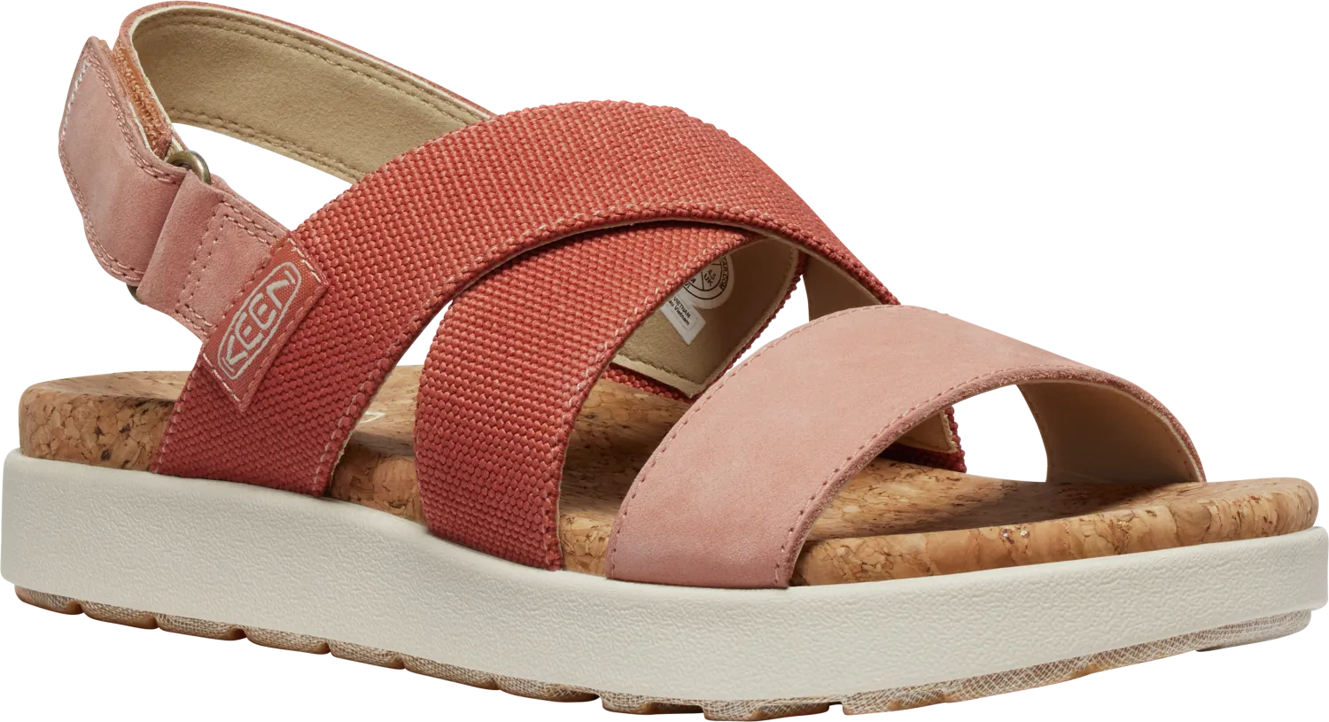 Elle Criss Cross Walking Sandal in Baked Clay and Cork