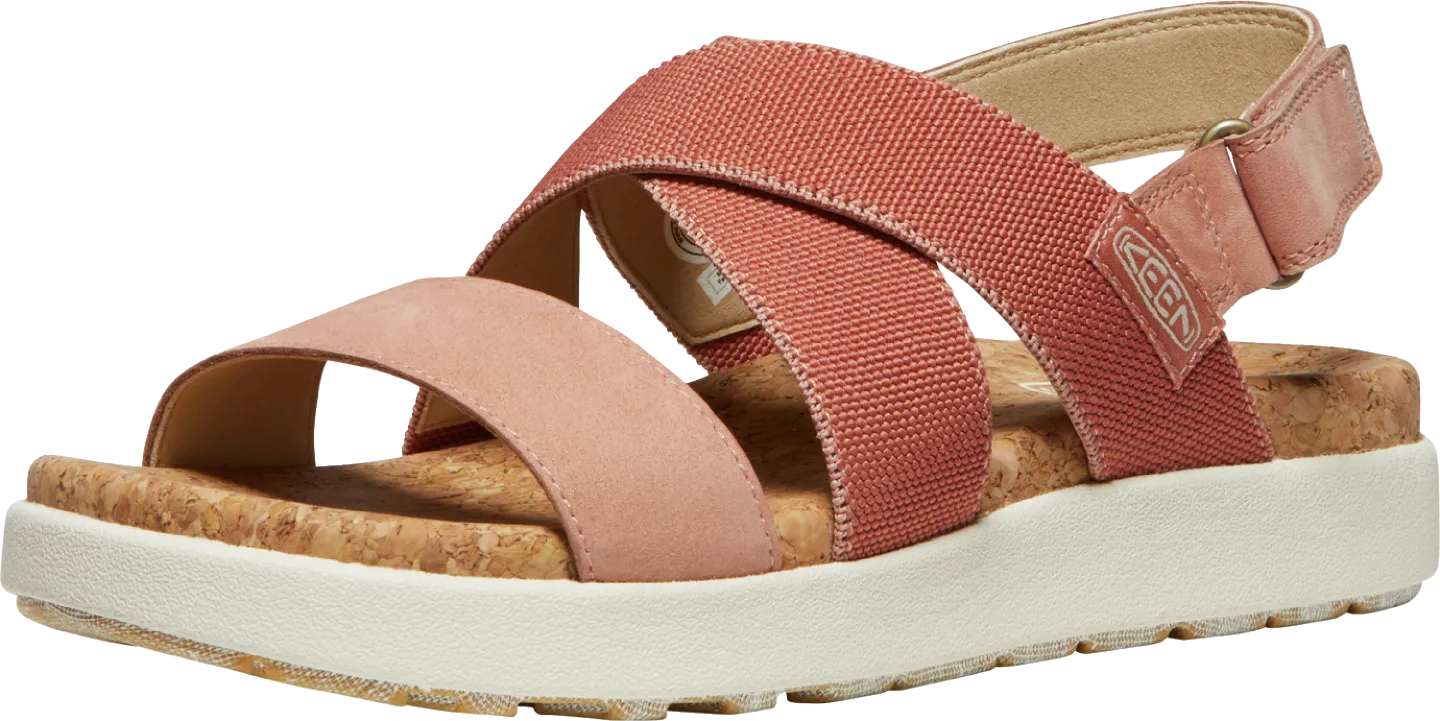 Elle Criss Cross Walking Sandal in Baked Clay and Cork