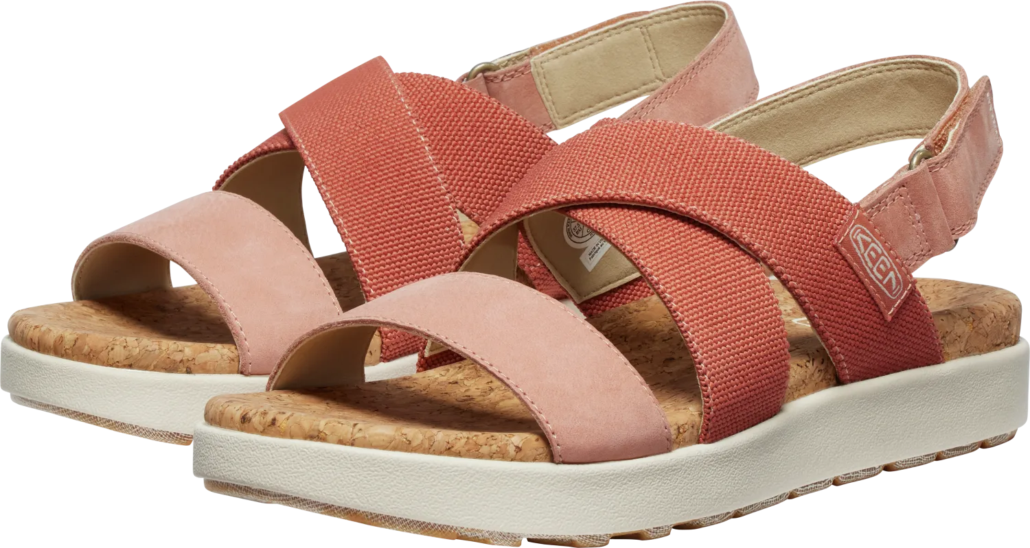 Elle Criss Cross Walking Sandal in Baked Clay and Cork