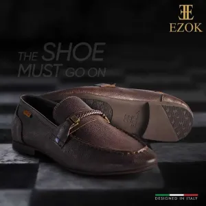 Ezok Shoes Mens Brown Leather Moccasin