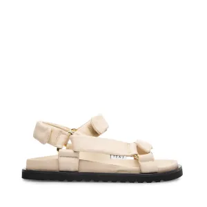 Flora Beige Leather Sandals