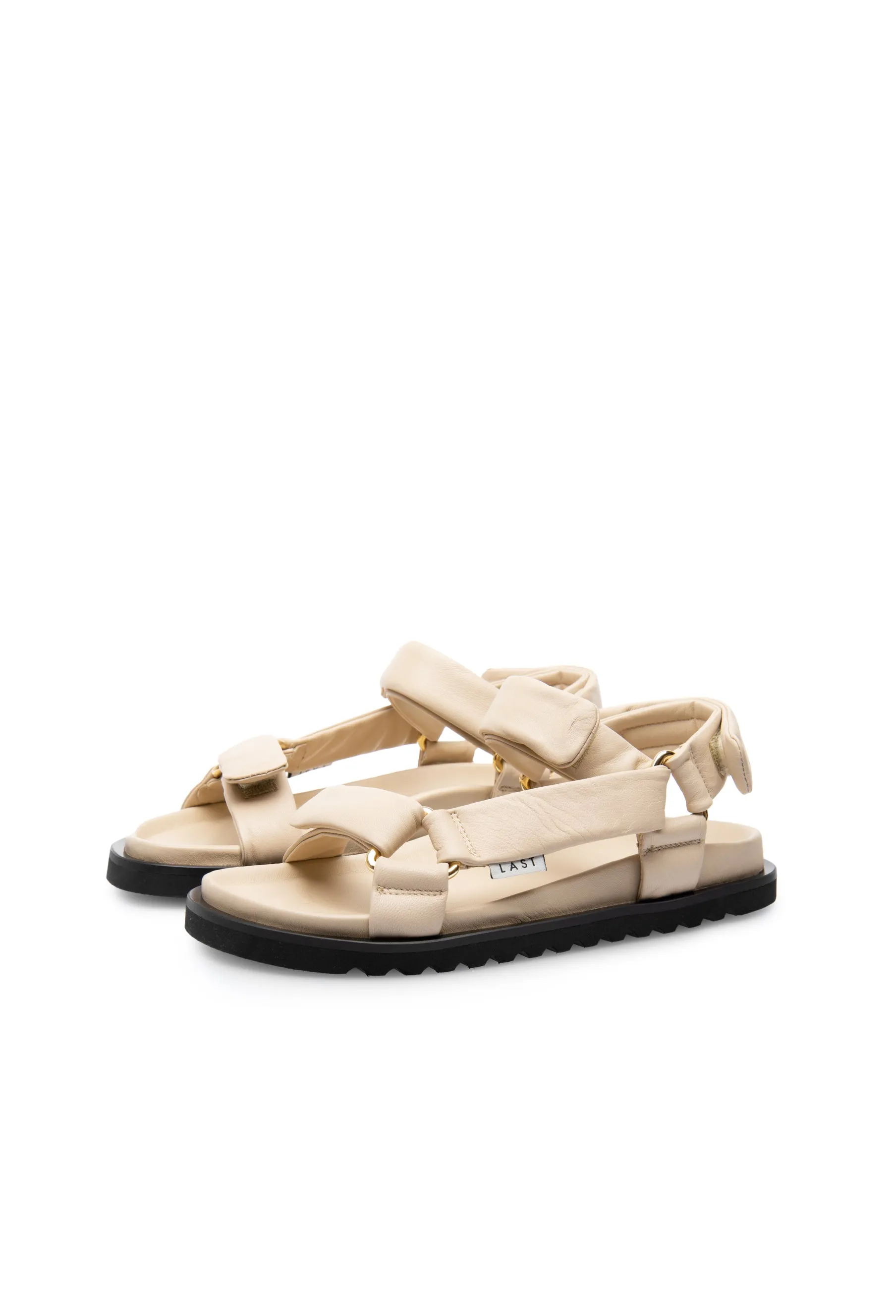 Flora Beige Leather Sandals