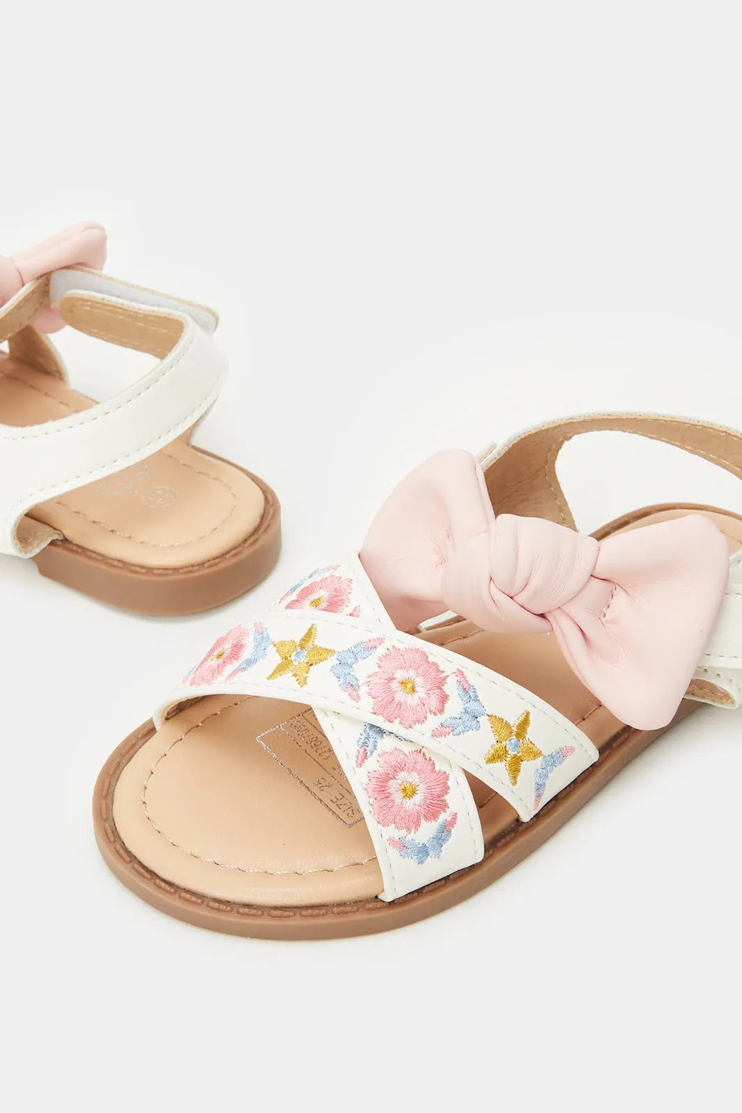 Infant Girls Floral Trim Sandal