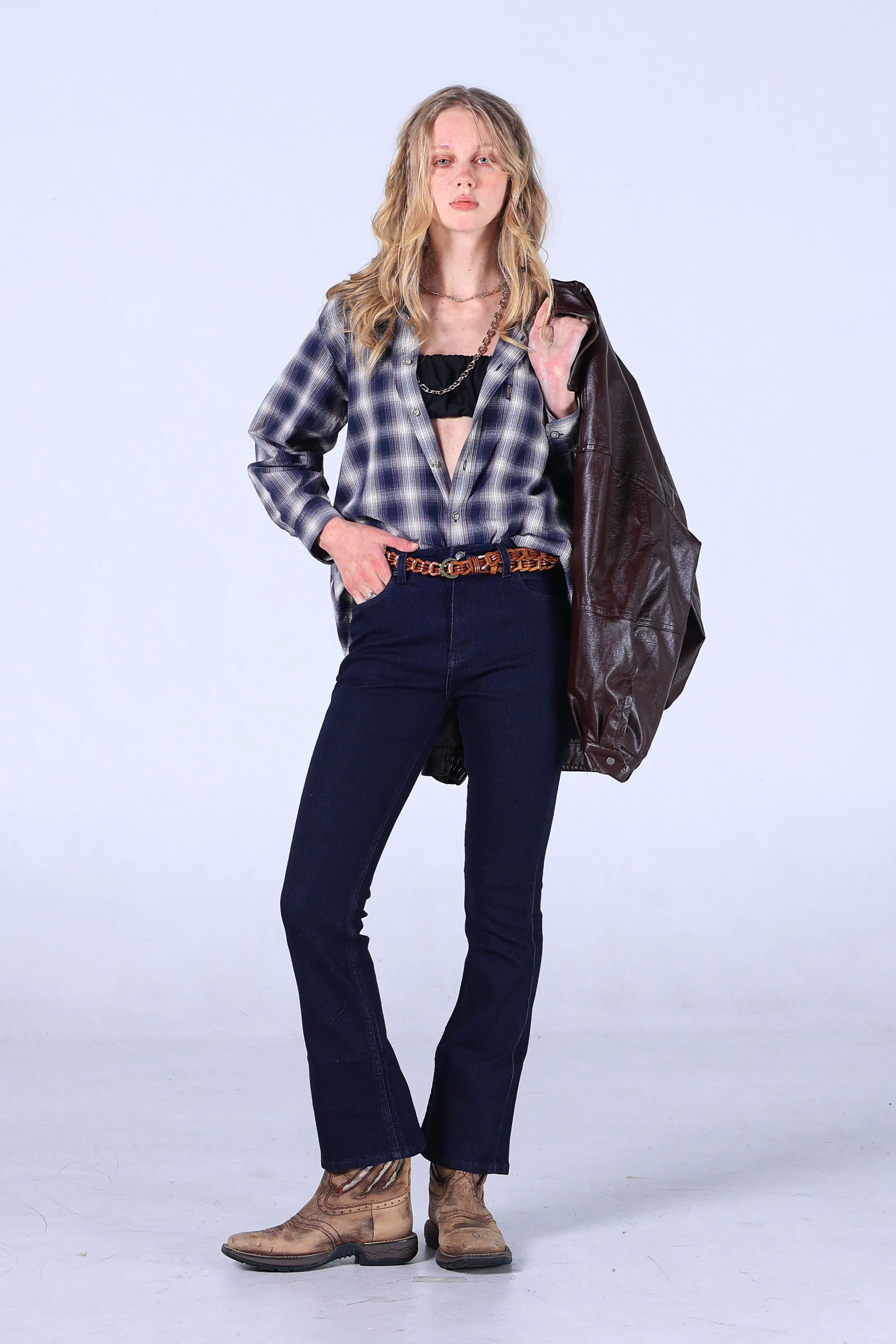 Jack Russel - Women Jeans - Klassik JF-BT/DB Boot Cut Dark Blue Mid Waisted