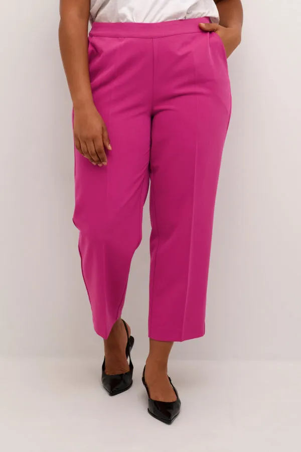 Kaffe Curve Sakira Crop Trousers in Fuchsia