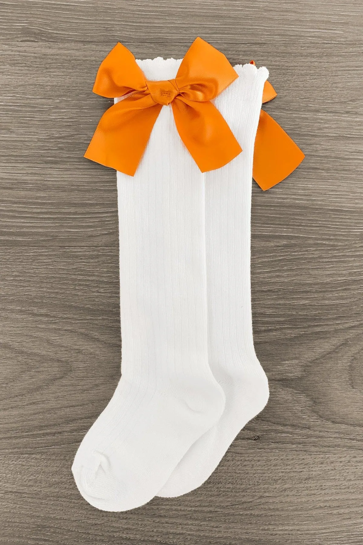 Knee High Silk Bow Socks