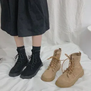 Lace Up Ankle Boots For Women With Black and Brown