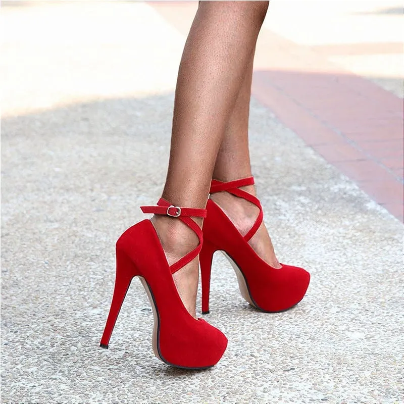 Lace-up Heel Pumps