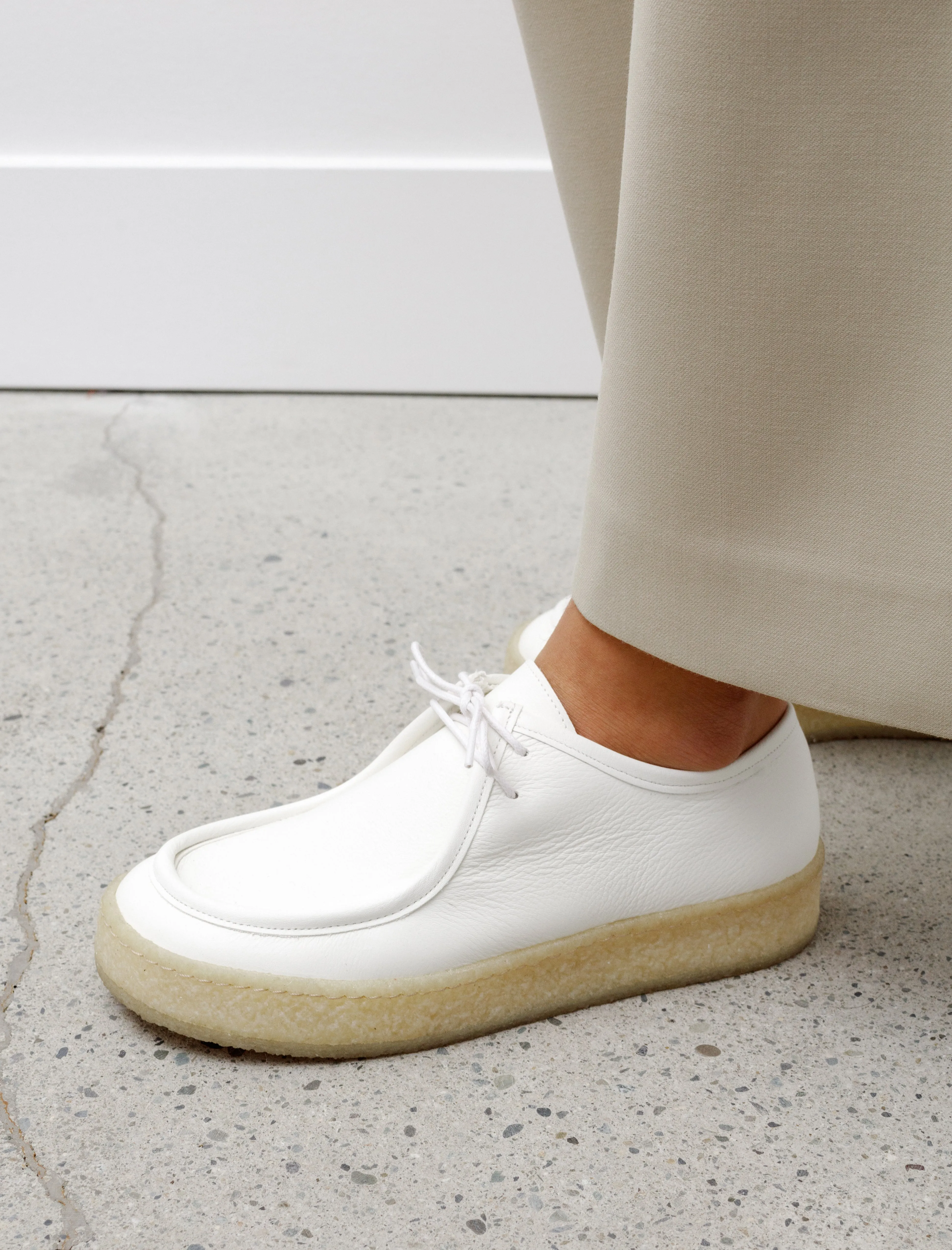 Leitch Crepe Sole Shoes White