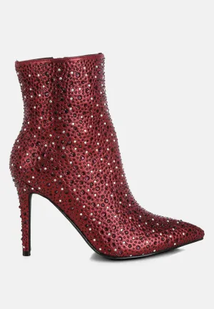 Lobelia Rhinestones Embellished Stiletto Boots