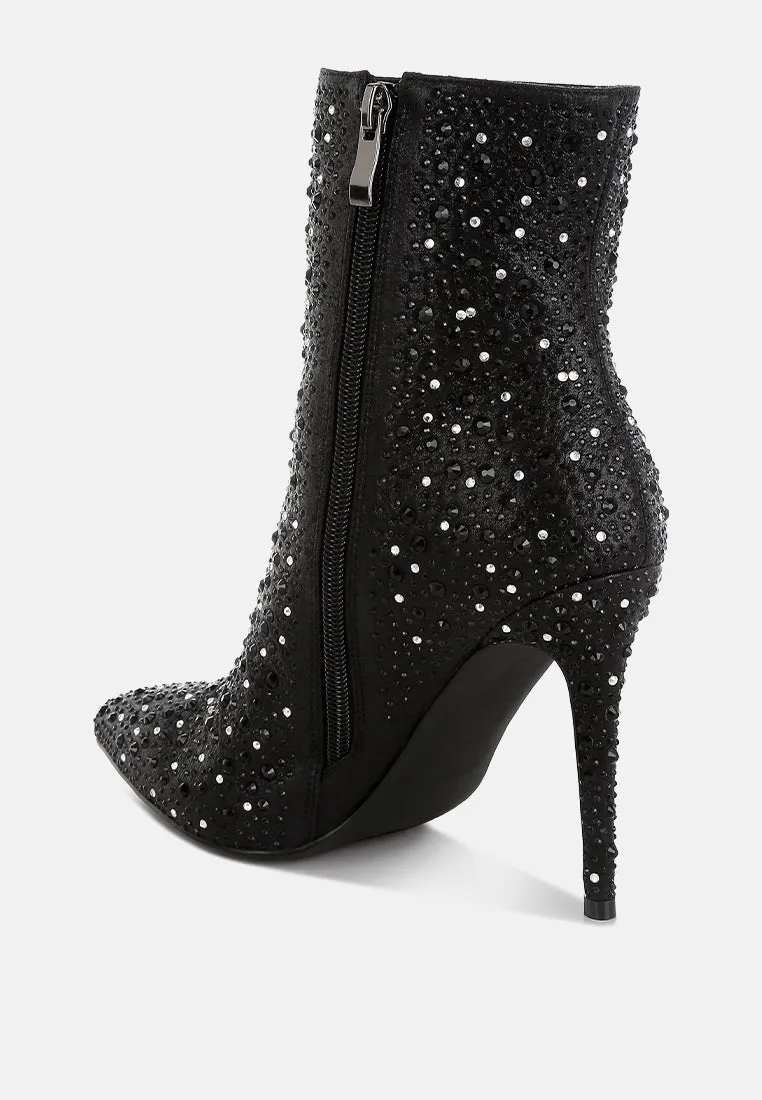 Lobelia Rhinestones Embellished Stiletto Boots