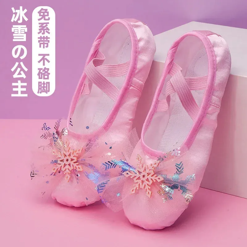 Lovely Princess Dance Soft Soled Ballet Shoe Children Girls Cat Claw Chinese Ballerina Exercises Shoes