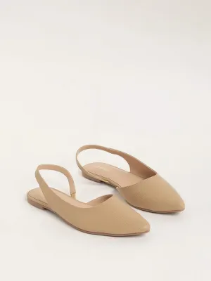 LUNA BLU Taupe Sling-back Mules