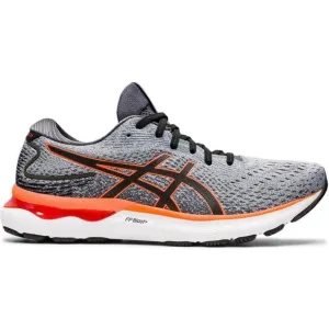 Men's Asics Gel-Nimbus 24, Sheet Rock/Shocking Orange, 12.5 2E Wide