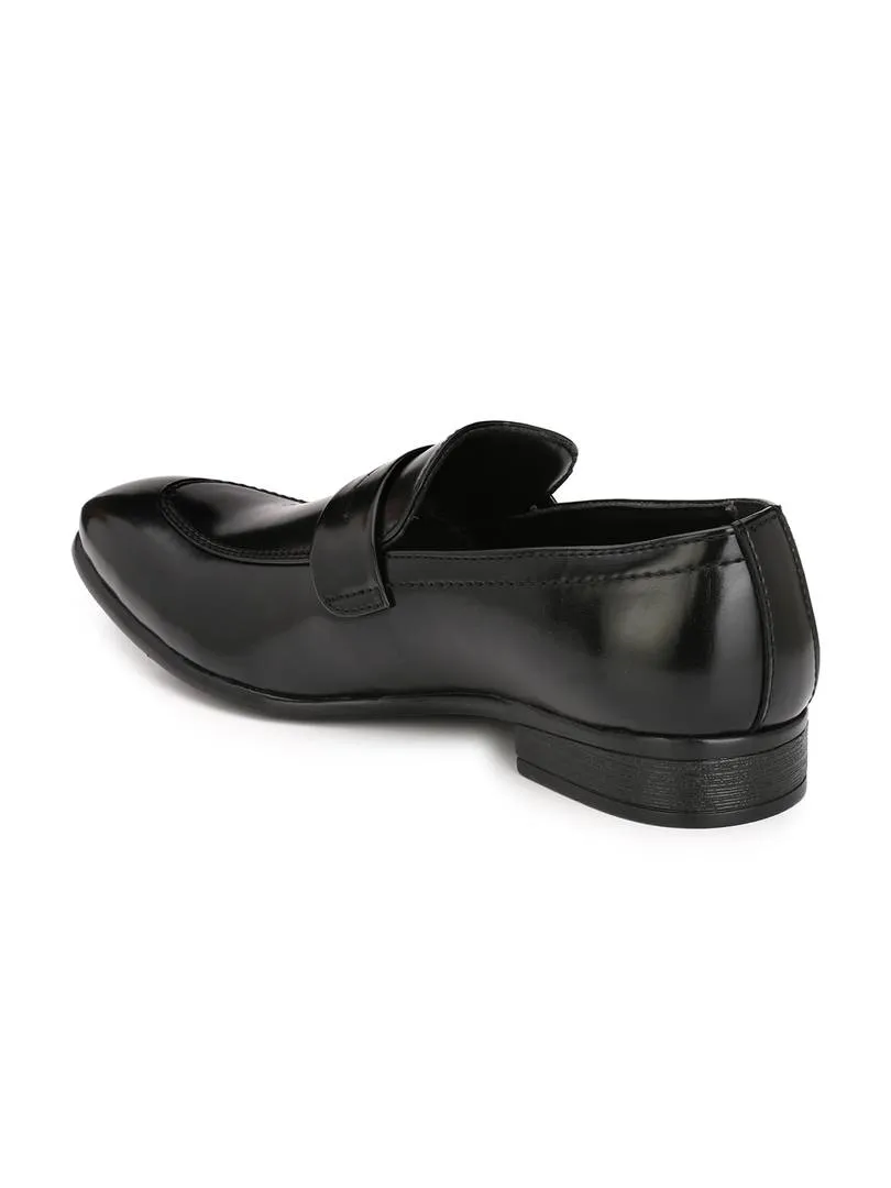 Men's Black Slip On Mocassion Synthetic Leather Formal Shoes