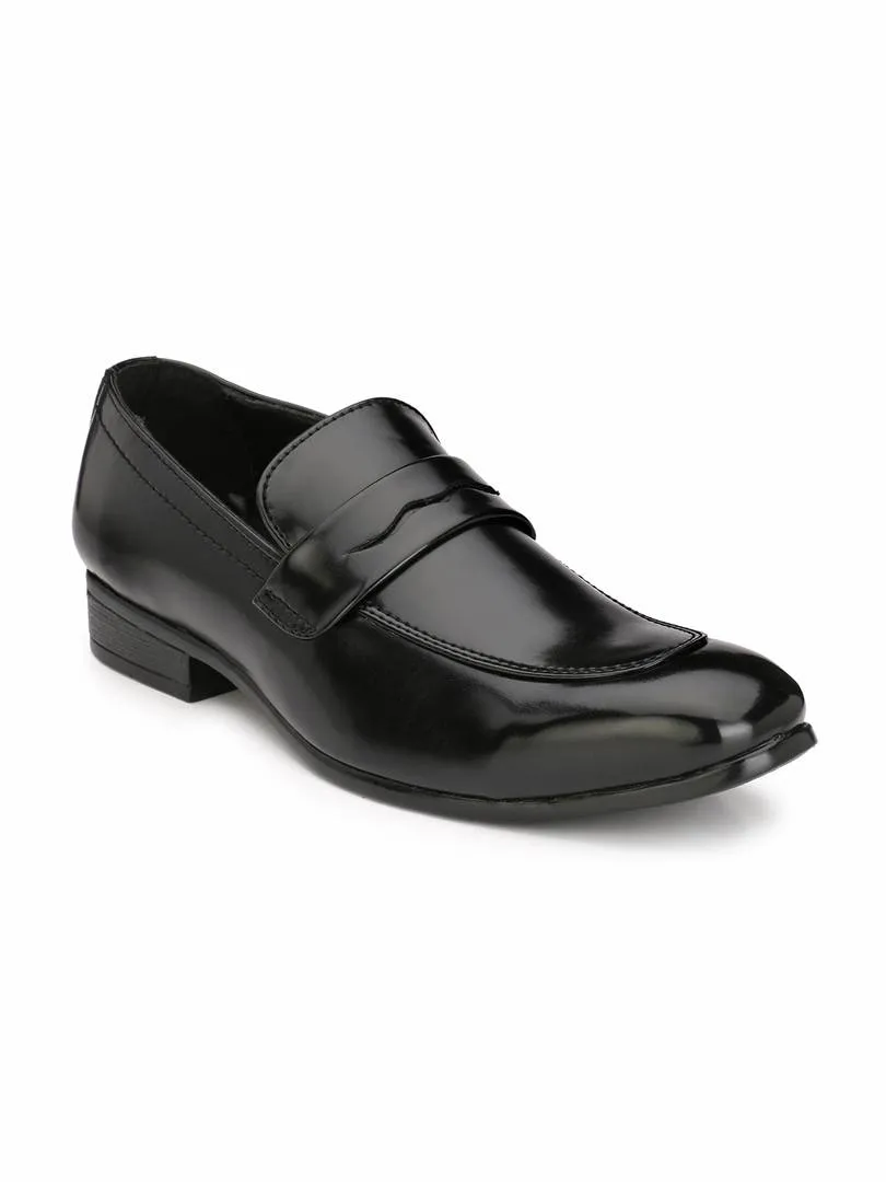 Men's Black Slip On Mocassion Synthetic Leather Formal Shoes