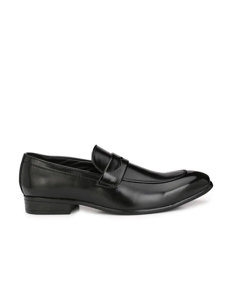 Men's Black Slip On Mocassion Synthetic Leather Formal Shoes