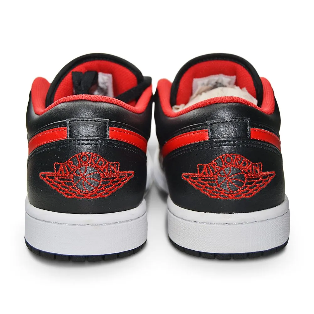 Mens Nike Air Jordan 1 Low - 553558 063 - Black Fire Red White