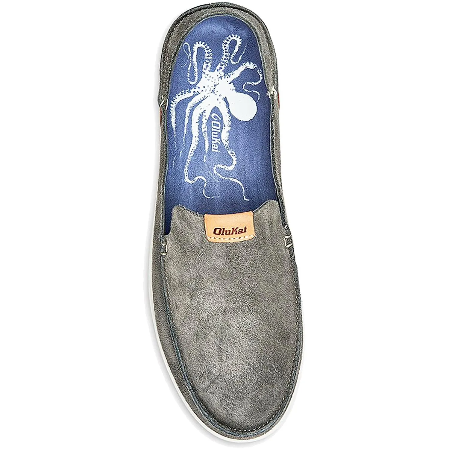 Men's OluKai Nalukai Kala Slip-On Fog/Bone Leather