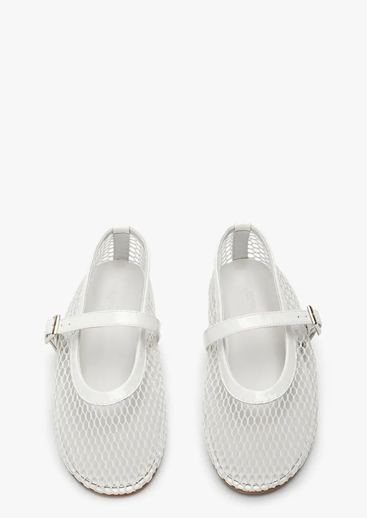 Mia White Mesh/Patent