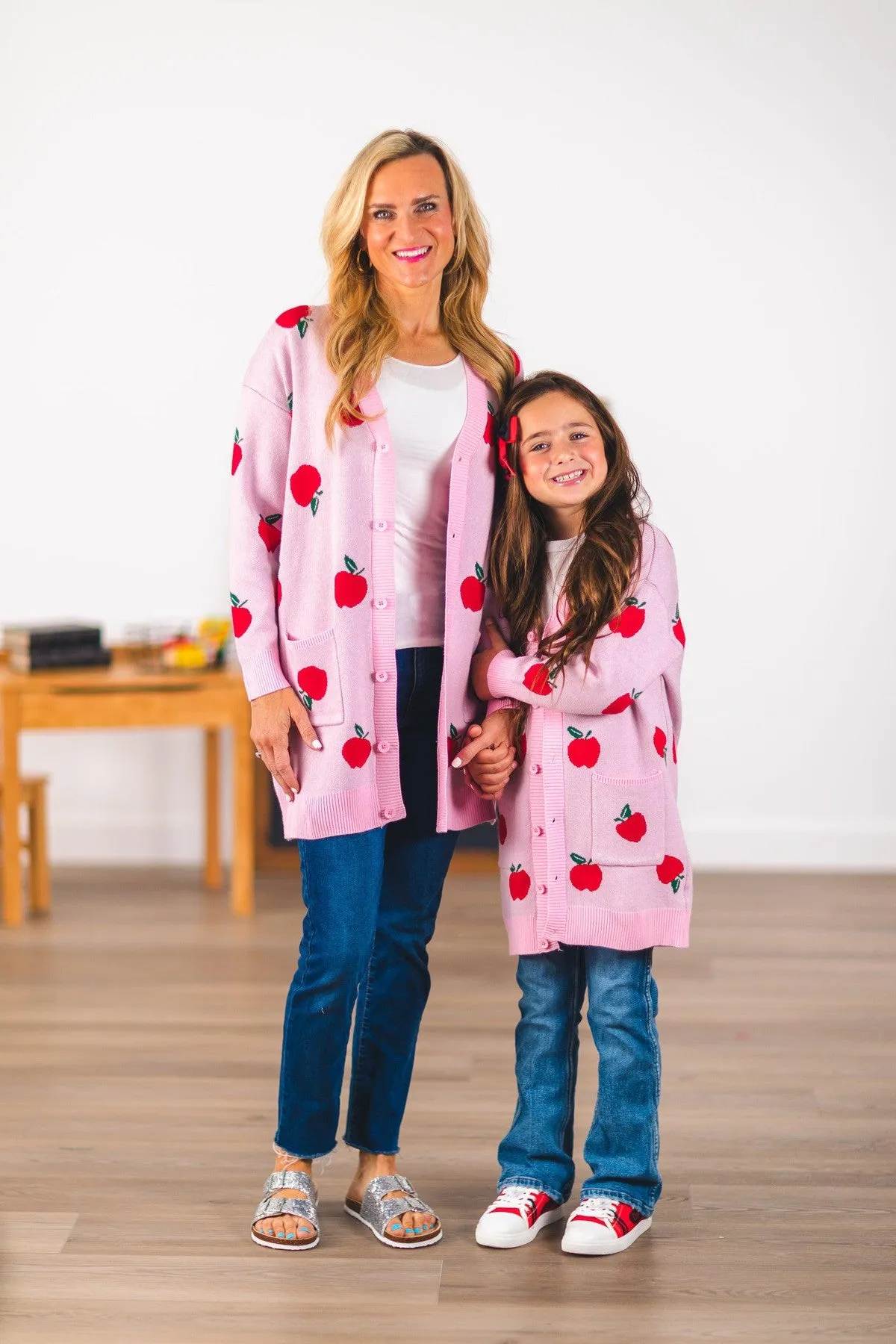 Mom & Me - Pink Apple Cardigan