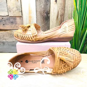 Natural Tassels Flat Shoes - Huarache Piel