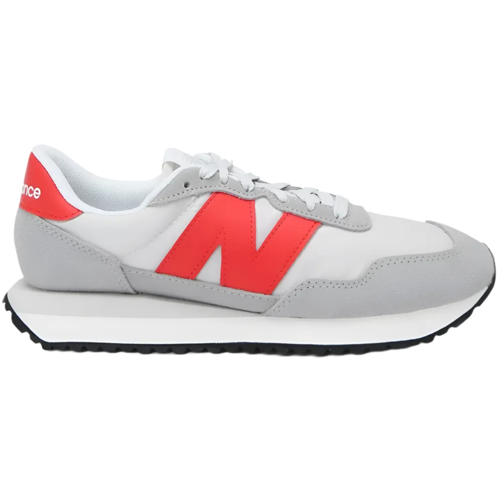 New Balance Men's 237 V1 Sneaker Concrete Grey / Red