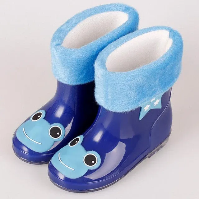 New Coming Rain Boots Warm Rain Boots For Boys And Girls Cartoon Children Fashion Rubber Baby Shoes Toddler For Kids Shoes