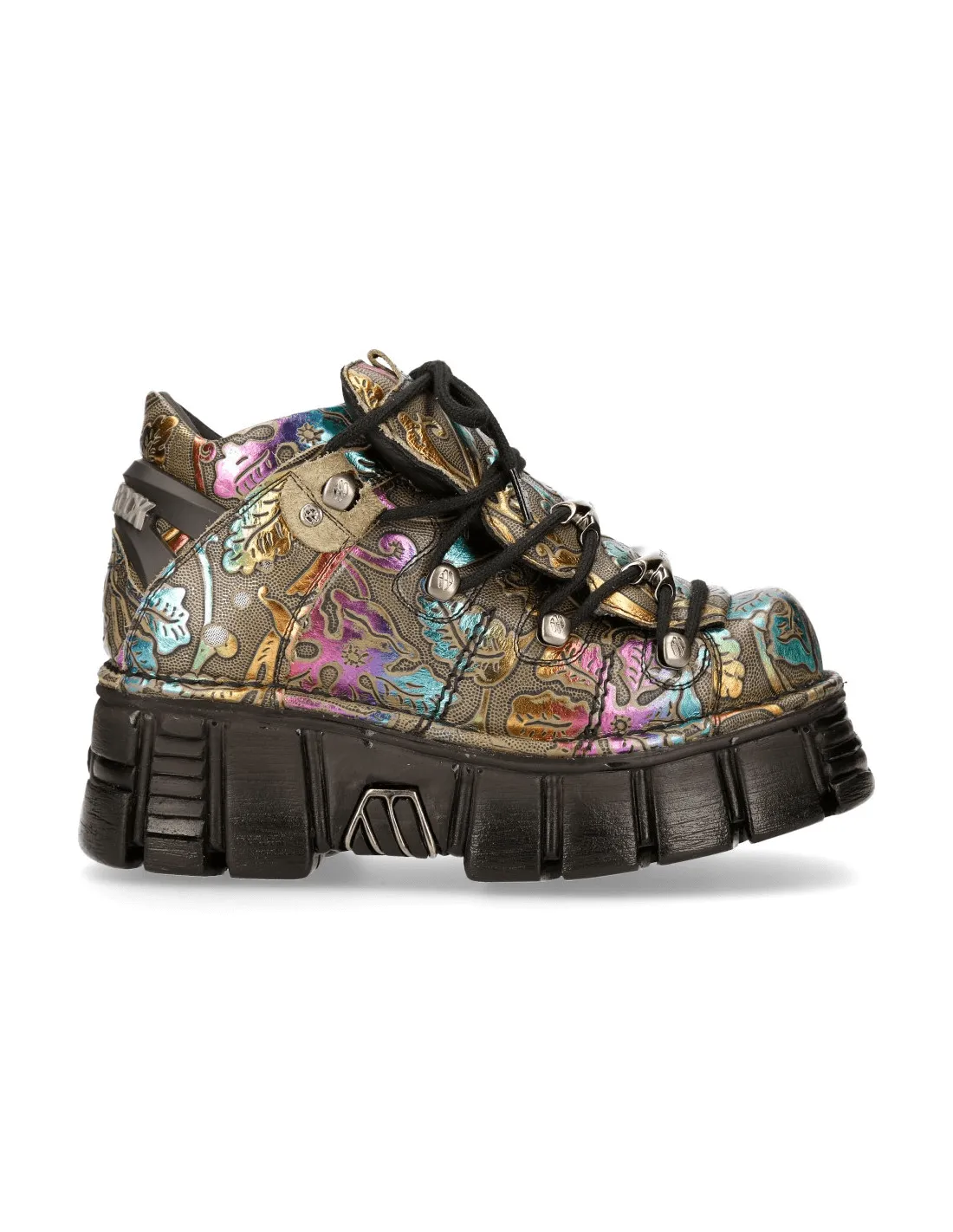 NEW ROCK Gothic Platform Sneakers with Floral Design