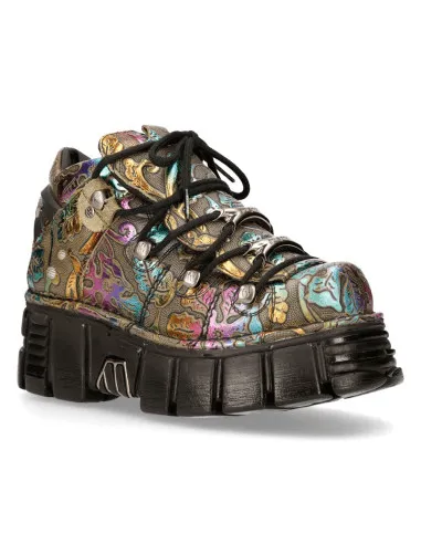 NEW ROCK Gothic Platform Sneakers with Floral Design