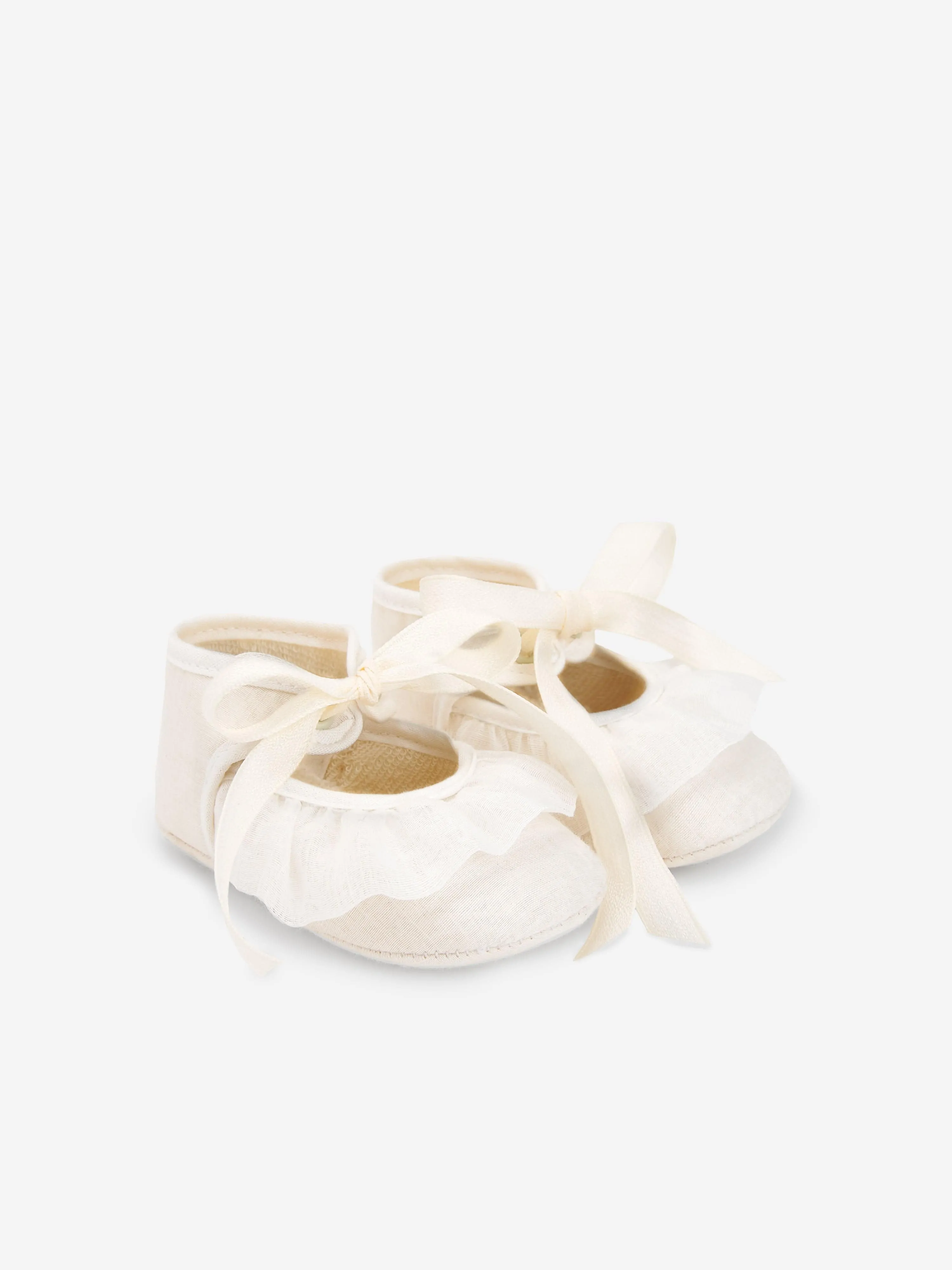 Paz Rodriguez Baby Girls Ruffle Pre-Walkers Shoes in Ivory