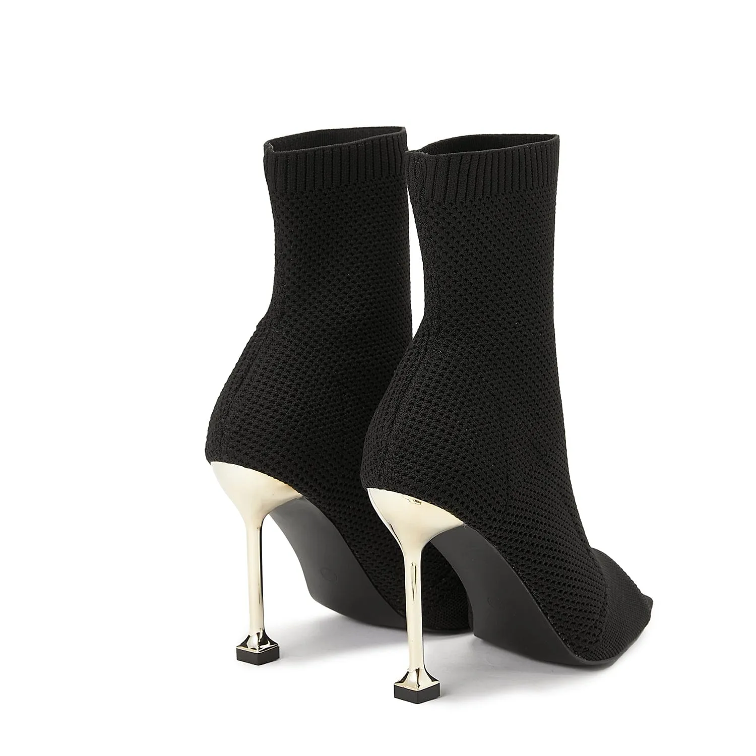 Peep Toe Stiletto Heeled Sock Boots