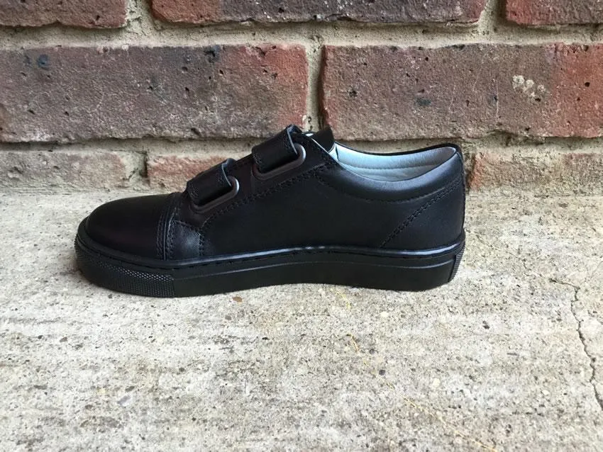 Petasil Pose Boys Black School Shoe