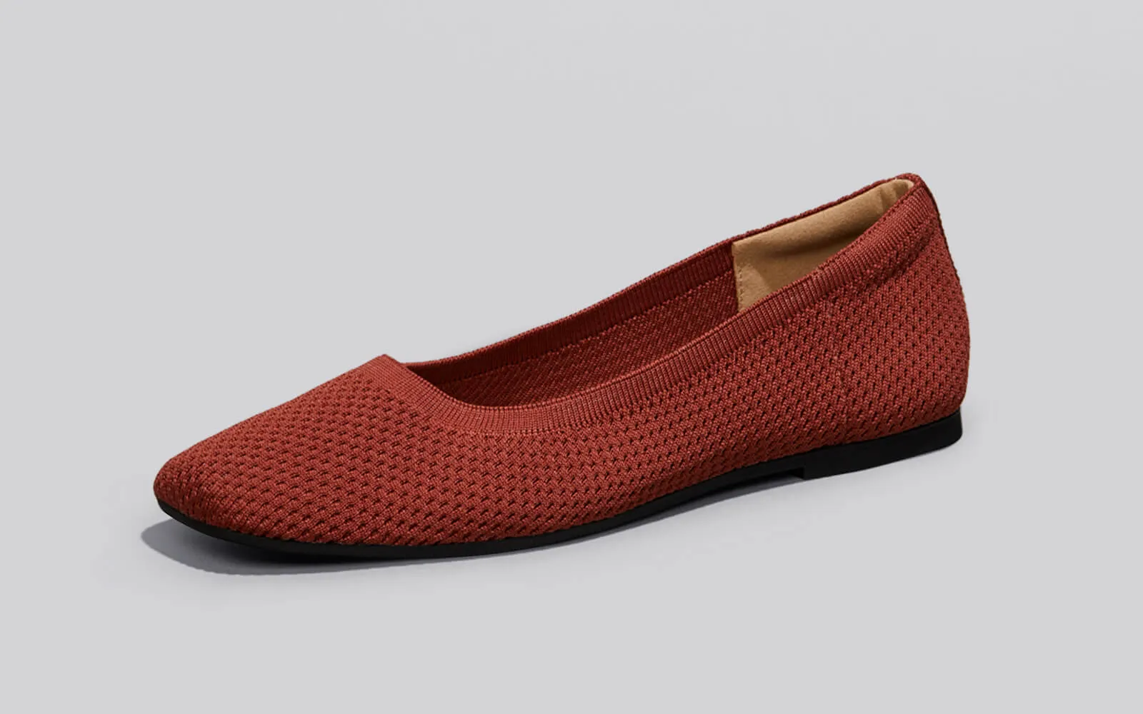 Plush Square Flats - Burgundy