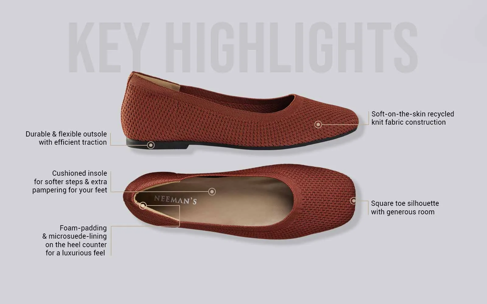 Plush Square Flats - Burgundy