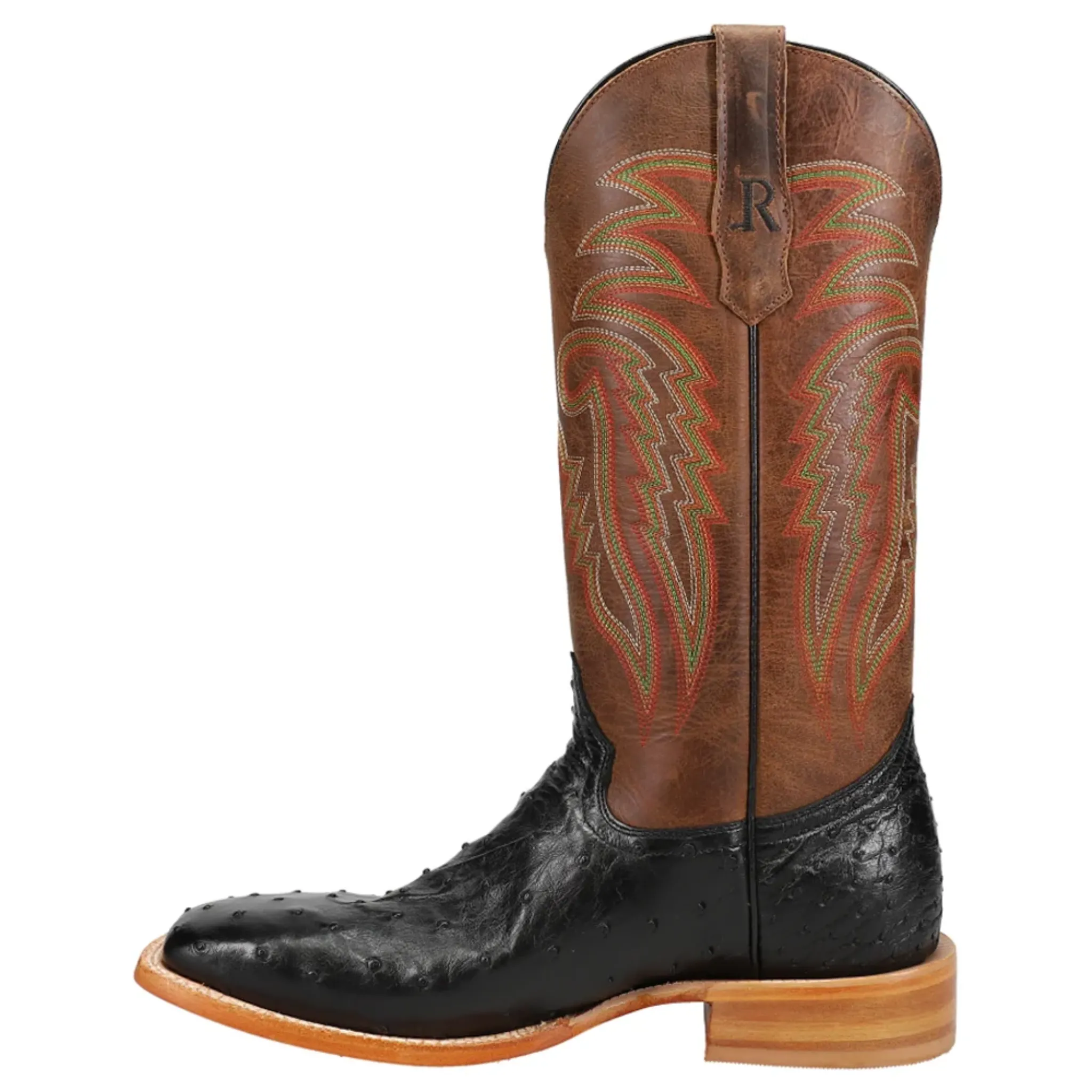 R. WATSON BLACK FULL QUILL OSTRICH  EXOTIC BOOTS - RW4500-2