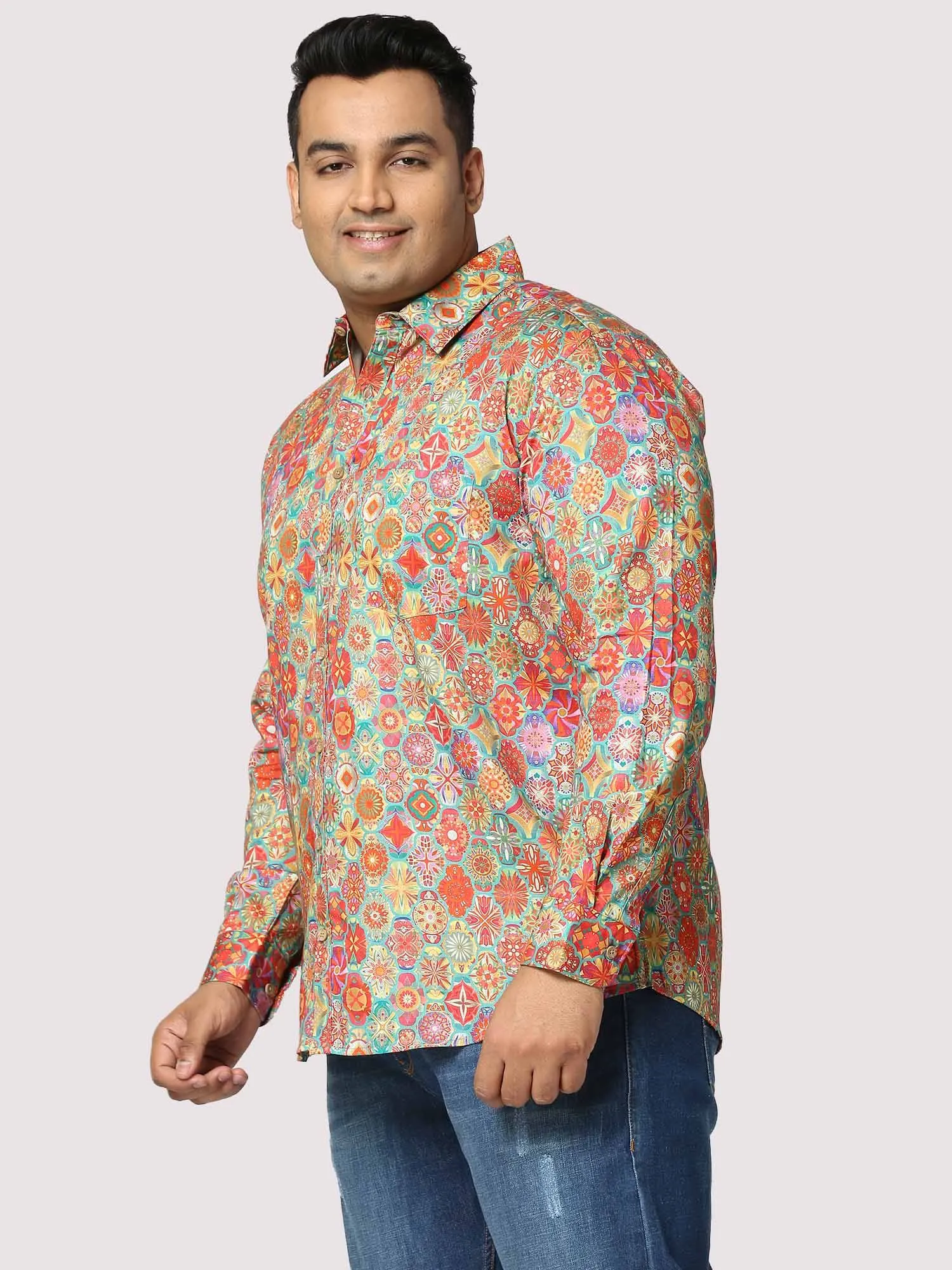 Repose Digital Printed Full Sleeve Men's Plus Size