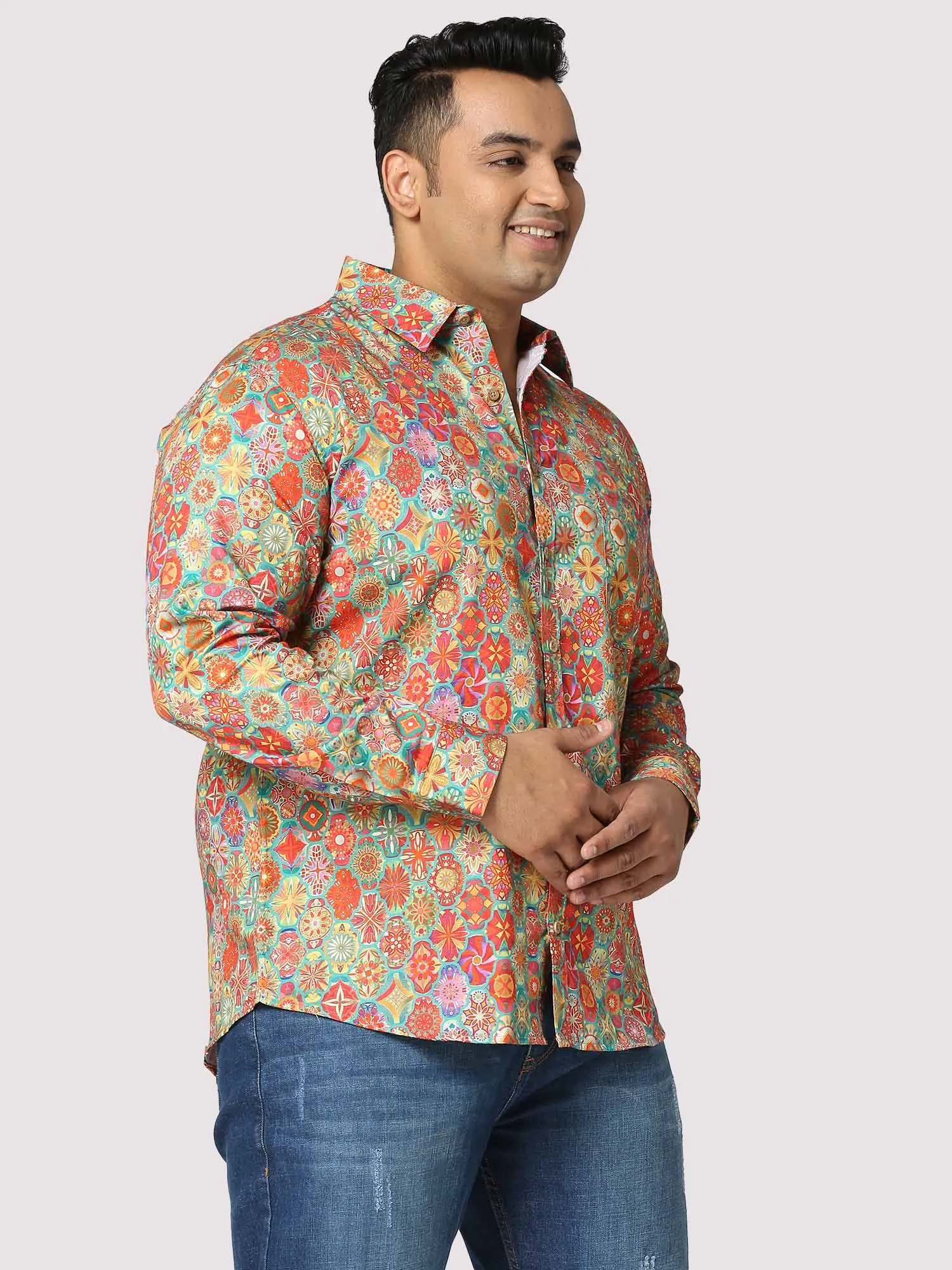 Repose Digital Printed Full Sleeve Men's Plus Size