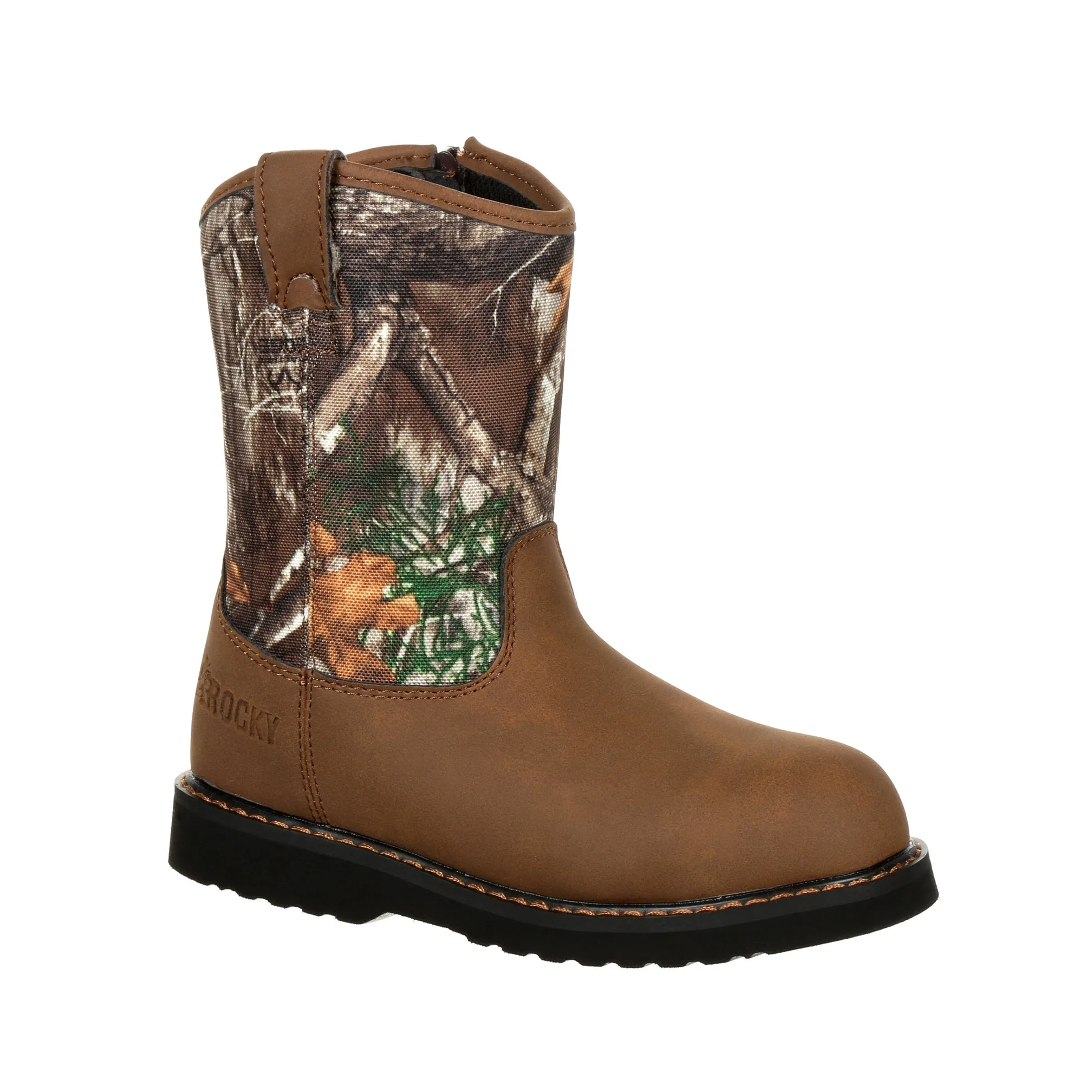 Rocky Kids Realtree Edge Leather Lil Ropers Outdoor Hunting Boots