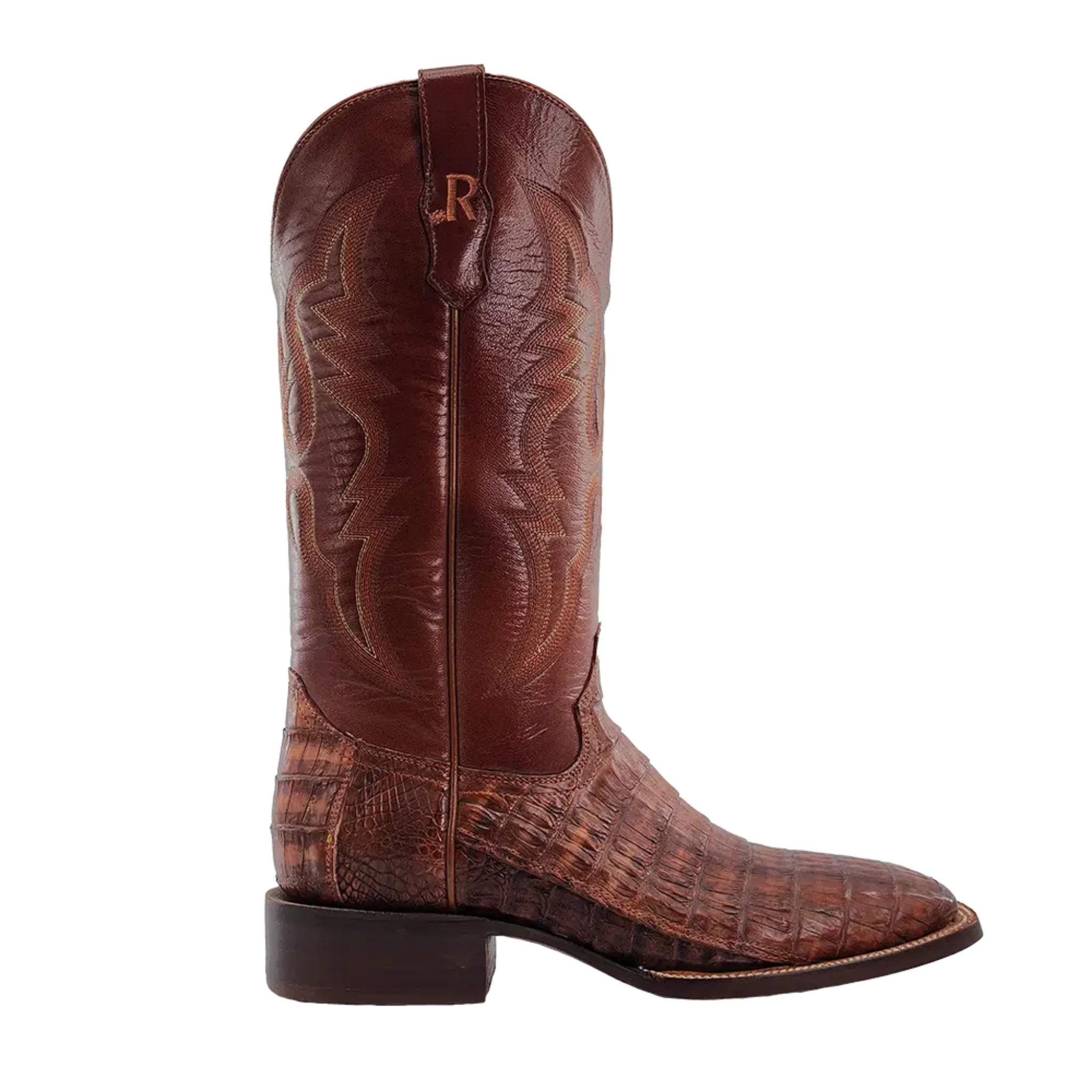 R.WATSON MEN'S COGNAC CAIMAN TAIL WESTERN BOOTS - RW3003-2