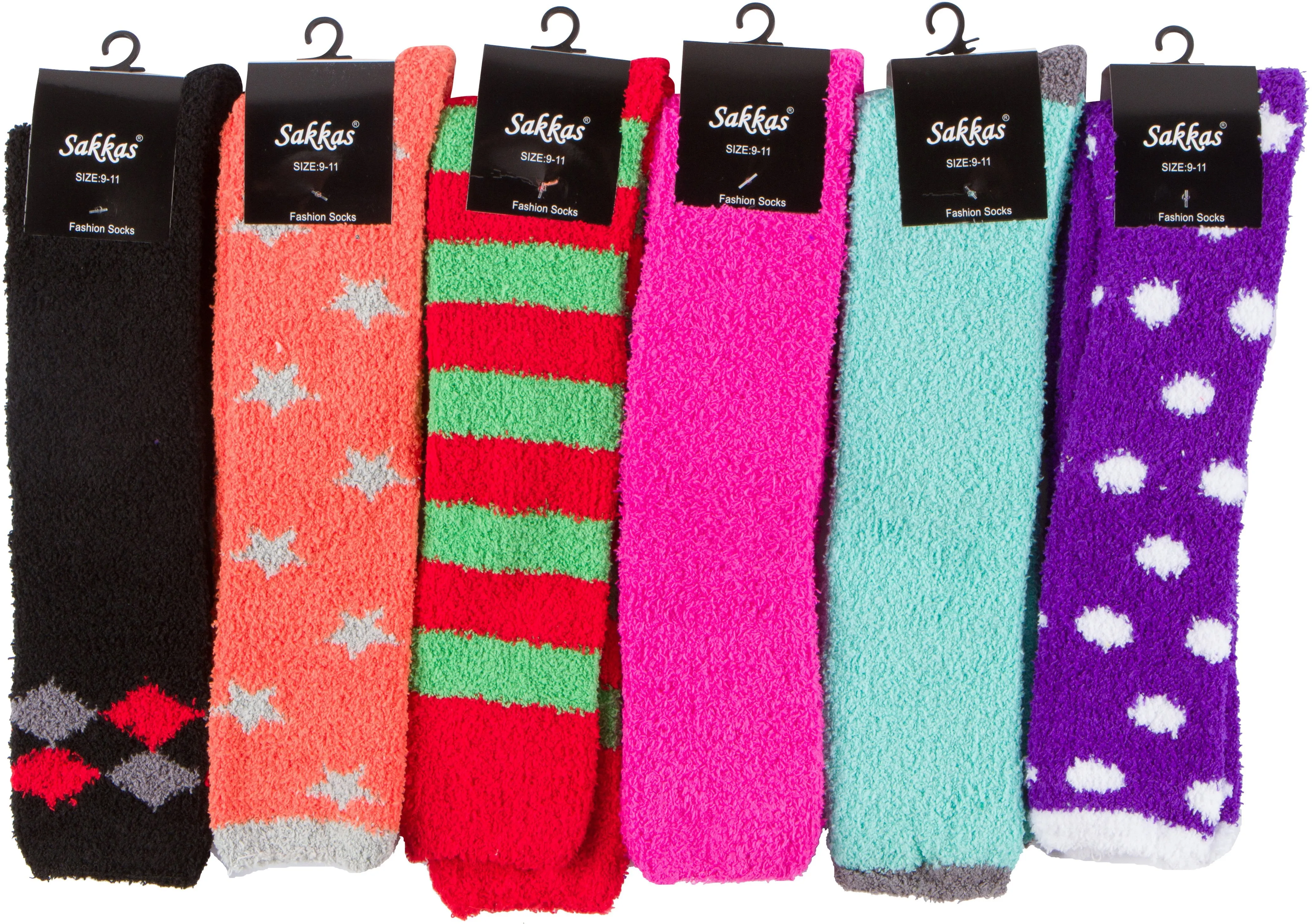 Sakkas Womens Super Soft Anti-Slip Fuzzy Knee High Socks Value Assorted 6-Pack