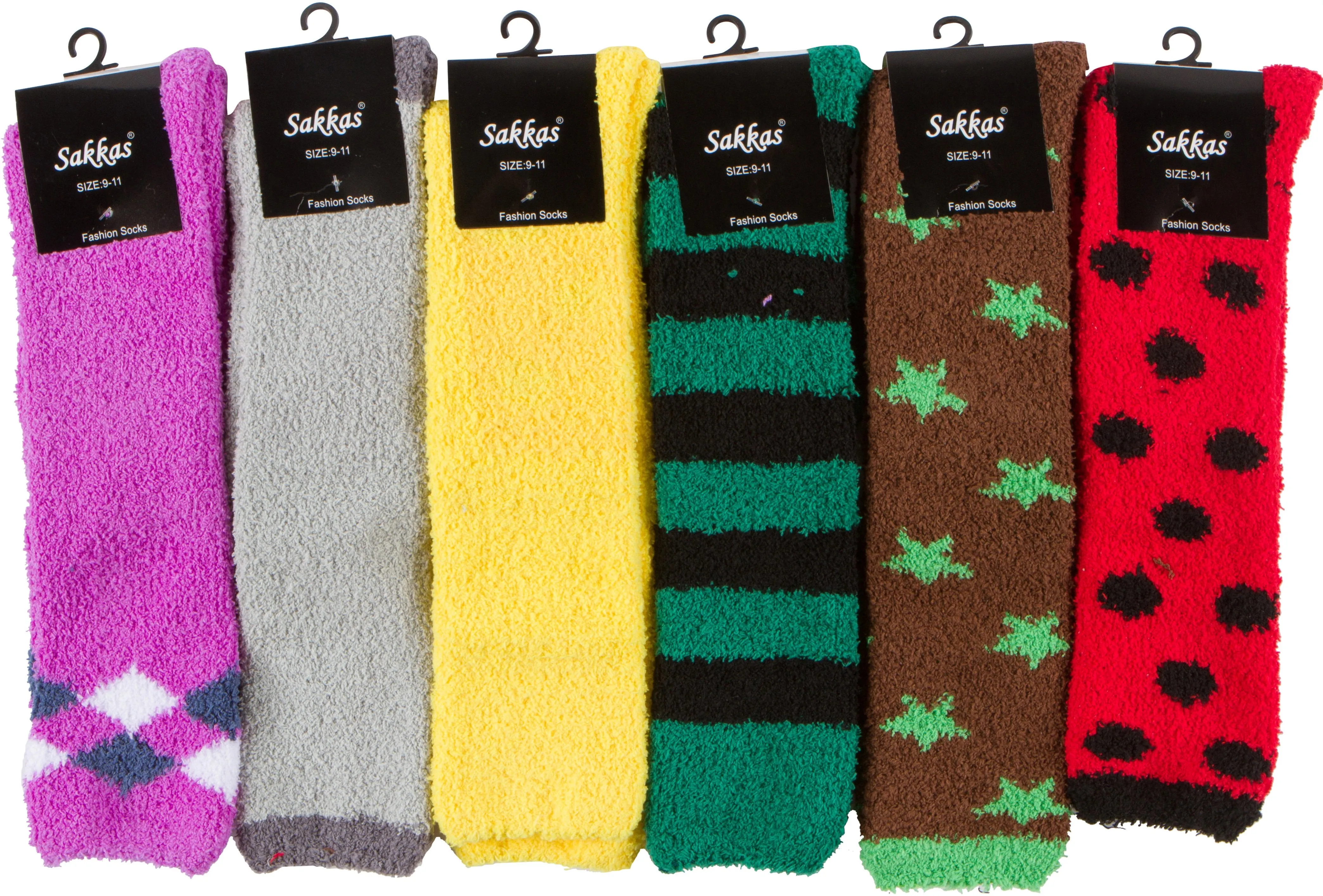 Sakkas Womens Super Soft Anti-Slip Fuzzy Knee High Socks Value Assorted 6-Pack