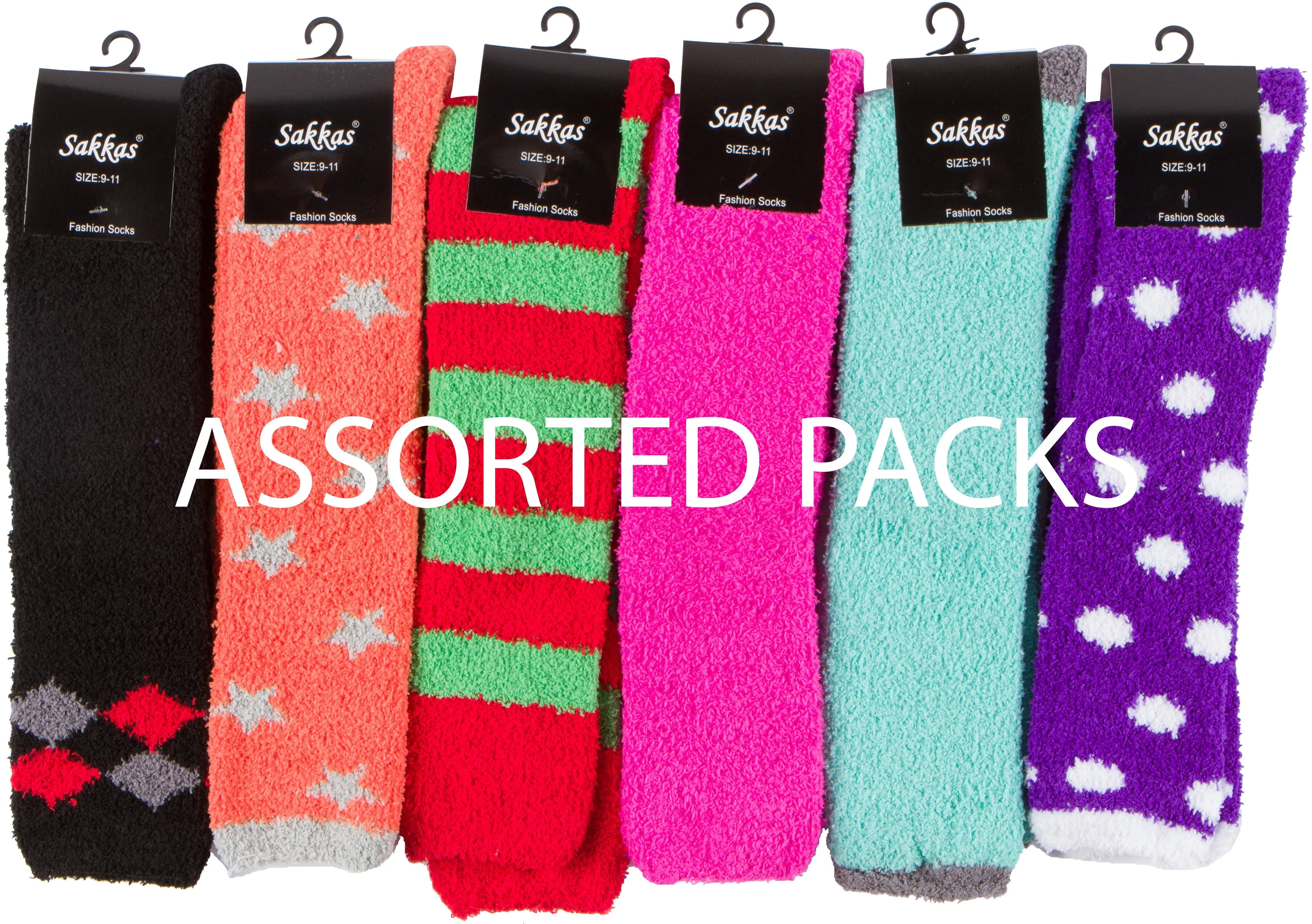 Sakkas Womens Super Soft Anti-Slip Fuzzy Knee High Socks Value Assorted 6-Pack