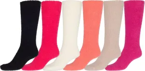 Sakkas Womens Super Soft Anti-Slip Fuzzy Knee High Socks Value Assorted 6-Pack