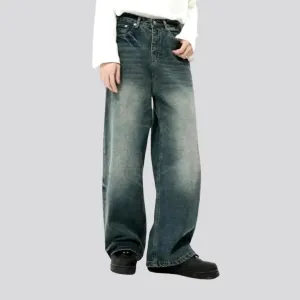 Sanded light washed out men's jeans