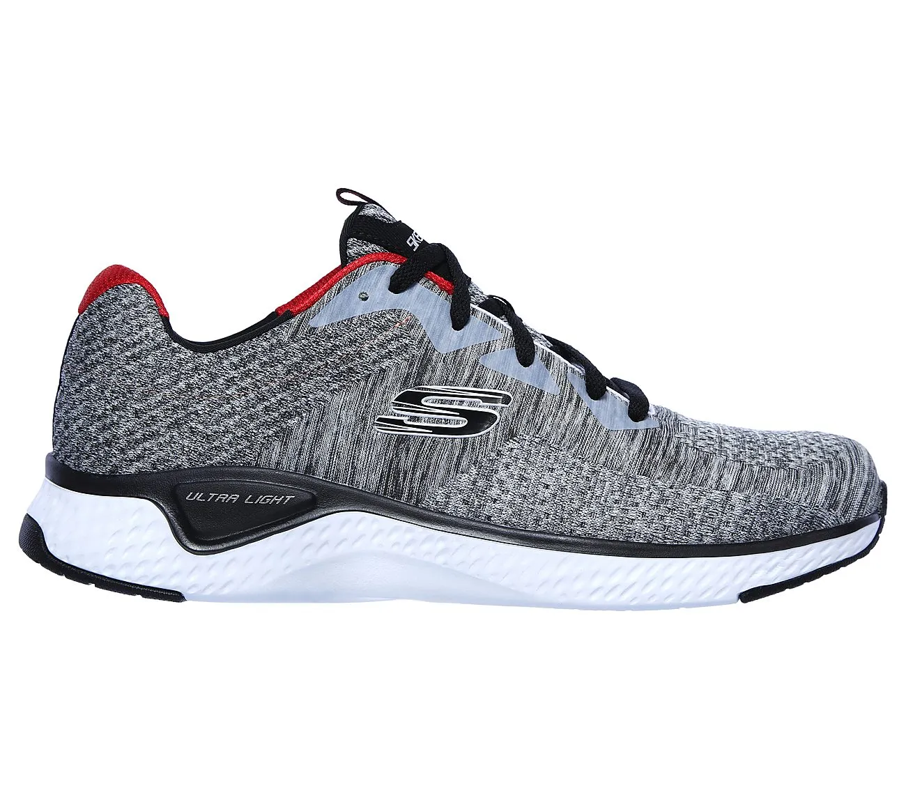 Skechers Mens Solar Fuse Trainers - Grey / Red