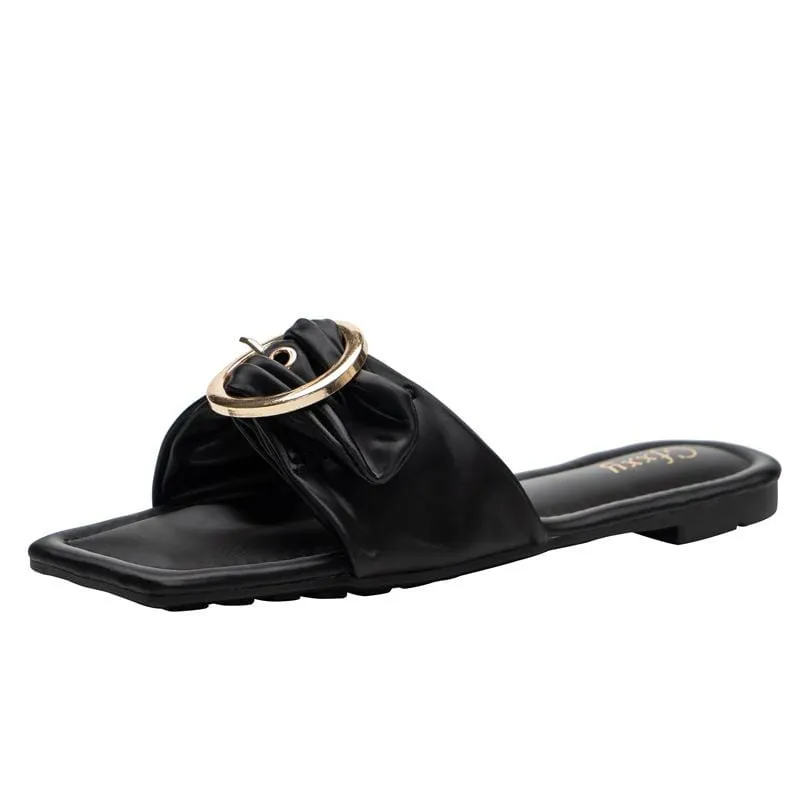 Square Toe Flat Sandals