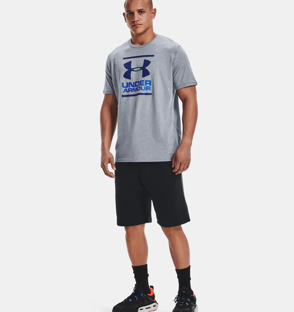 S/S UA GL Foundation Tee in Steel Lt Heather/Versa Blue by Under Armour