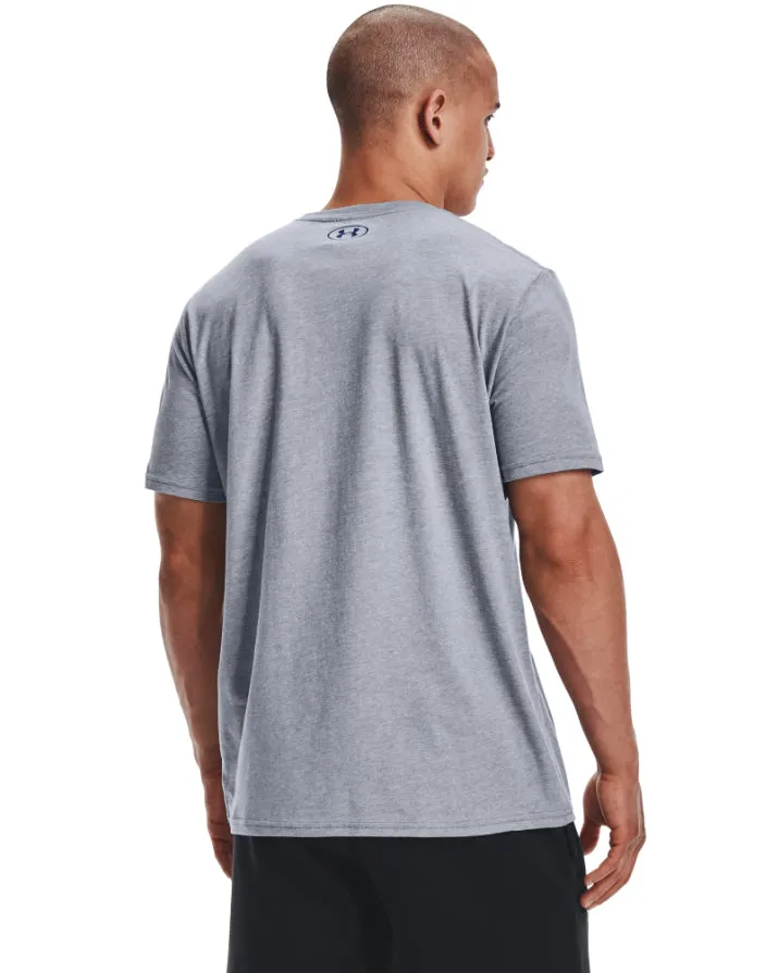 S/S UA GL Foundation Tee in Steel Lt Heather/Versa Blue by Under Armour